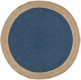 Safavieh Natural Fiber 10'-0" x 10'-0" Rug in Royal Blue / Natural