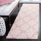 Safavieh Sgd-Dallas Shag 2'-3" x 10'-0" Rug in Ivory / Light Pink