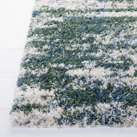 Safavieh Berber Shag 200 4'-0" x 6'-0" Rug in Green / Beige