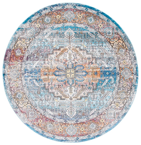 Safavieh Aria 6'-5" x 6'-5" Rug in Turquoise / Light Orange