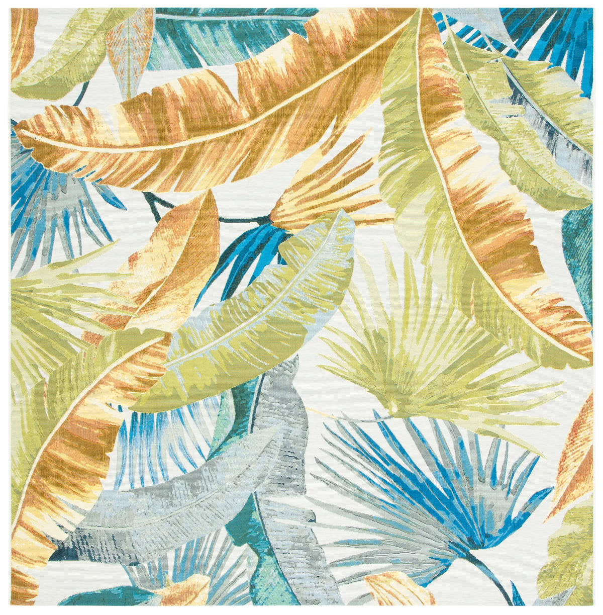 Safavieh Barbados 500 6'-6" x 6'-6" Rug in Gold / Green
