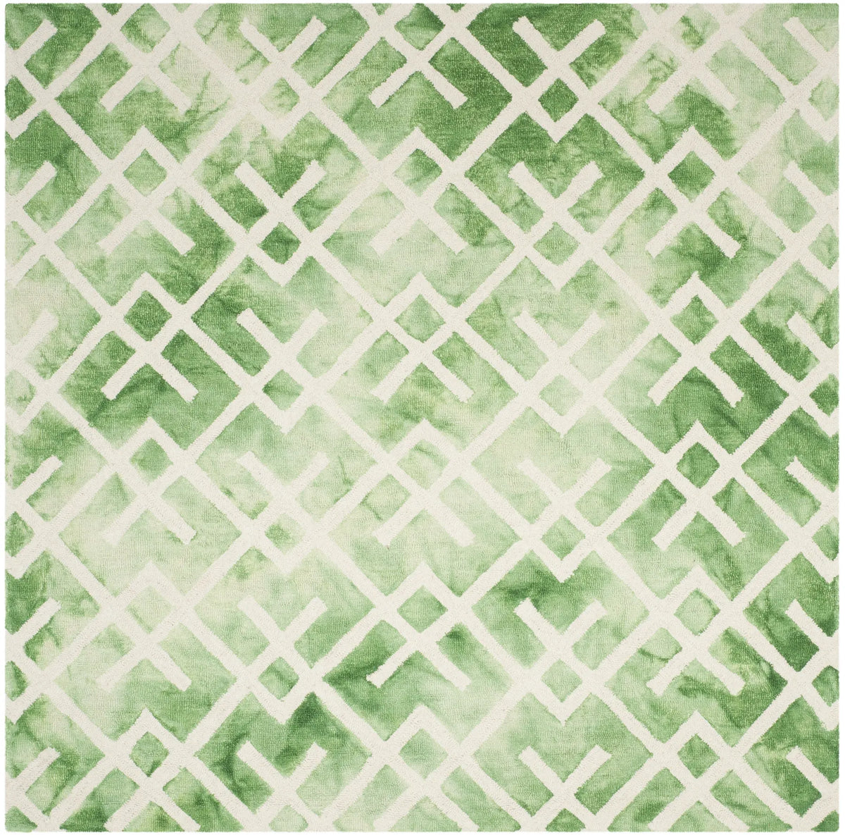 Safavieh Dip Dye 7'-0" x 7'-0" Rug in Green / Ivory