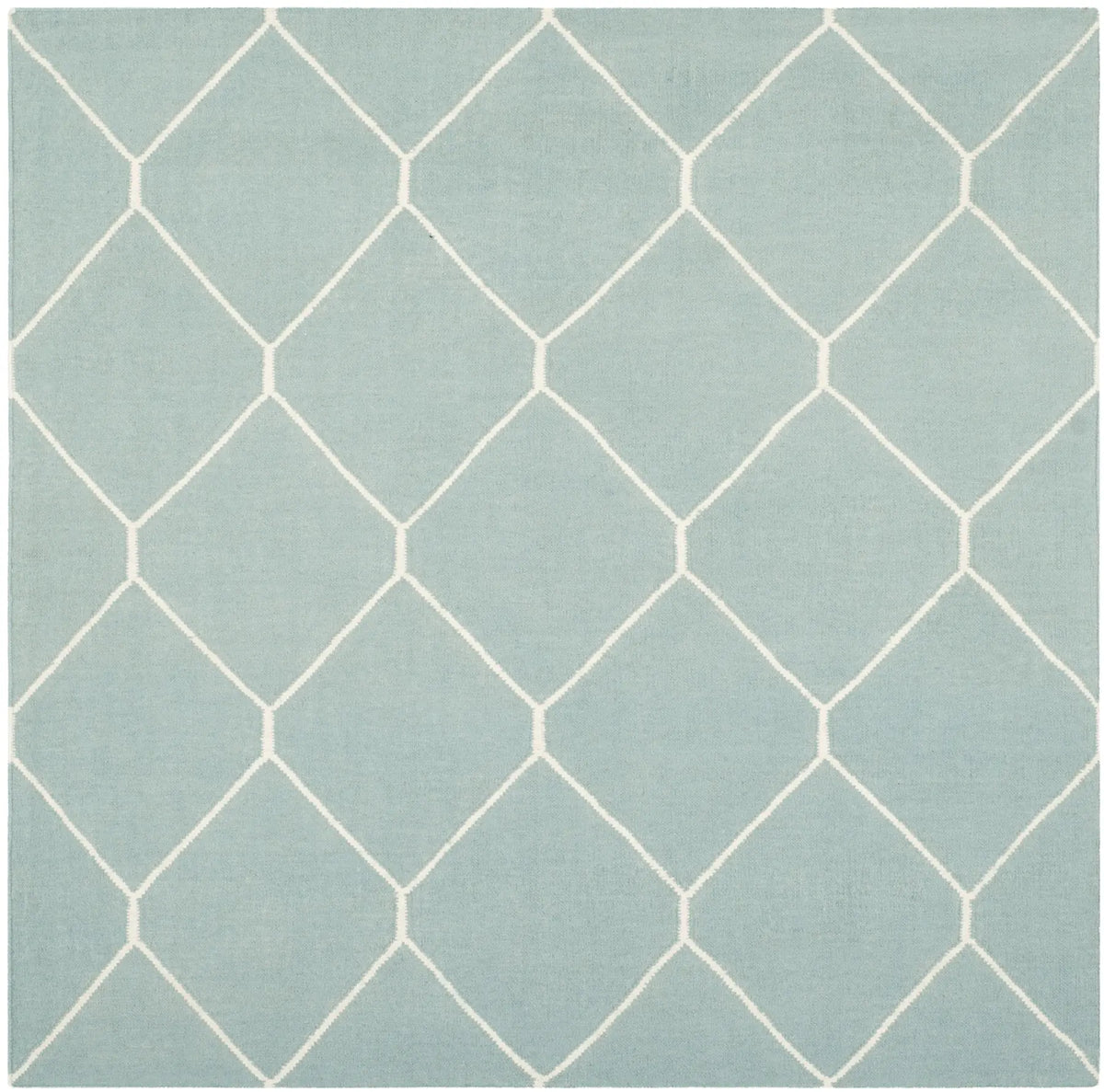 Safavieh Dhurries 6'-0" x 6'-0" Rug in Light Blue / Ivory