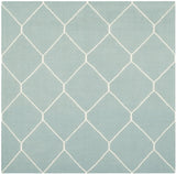 Safavieh Dhurries 6'-0" x 6'-0" Rug in Light Blue / Ivory