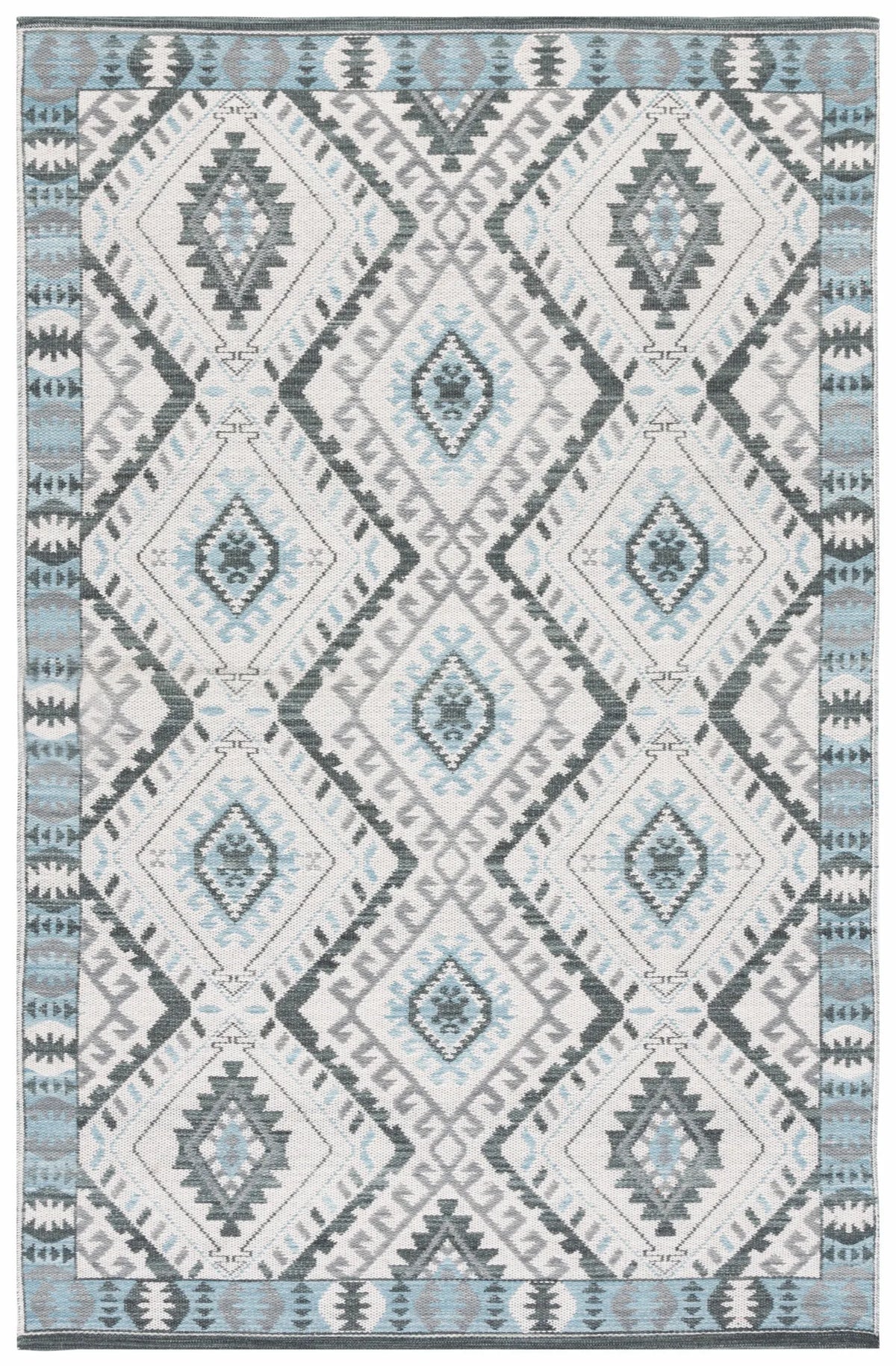 Safavieh Kilim 4'-0" x 6'-0" Rug in Ivory / Blue
