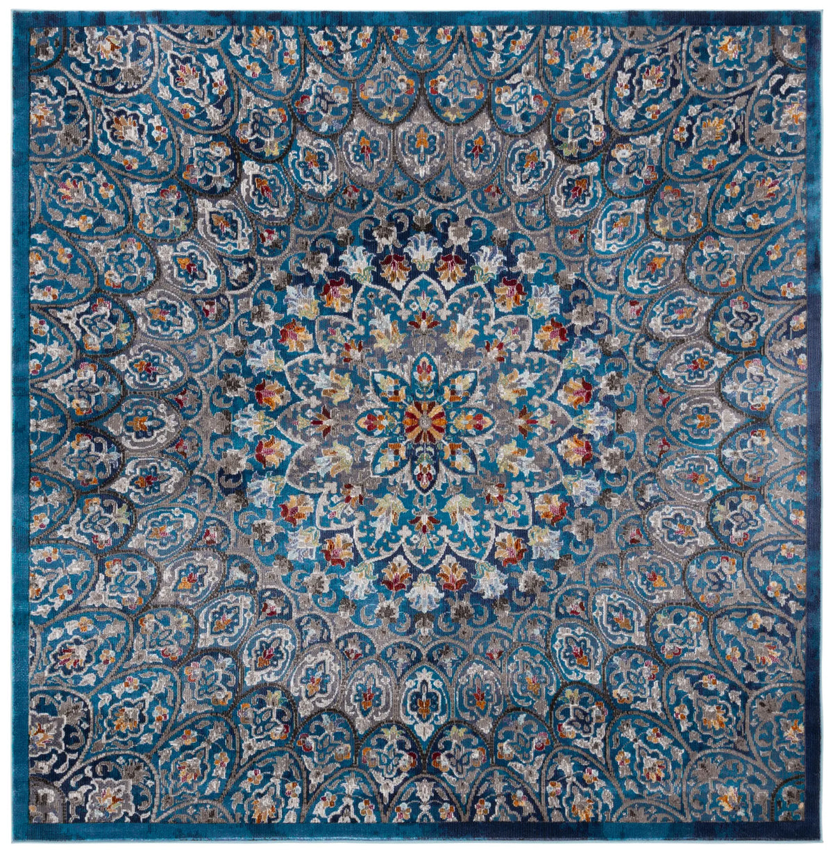 Safavieh Aria 6'-5" x 6'-5" Rug in Navy / Gold