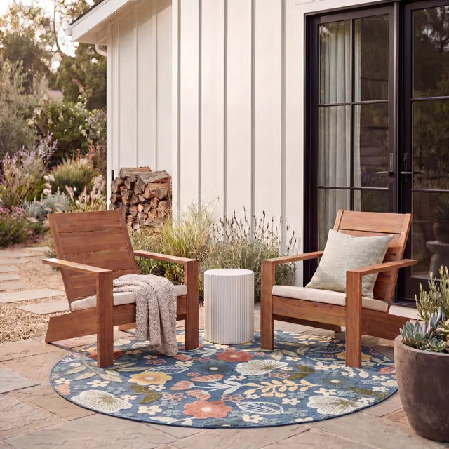 Safavieh Cabana 6'-7" x 6'-7" Rug in Blue / Multi