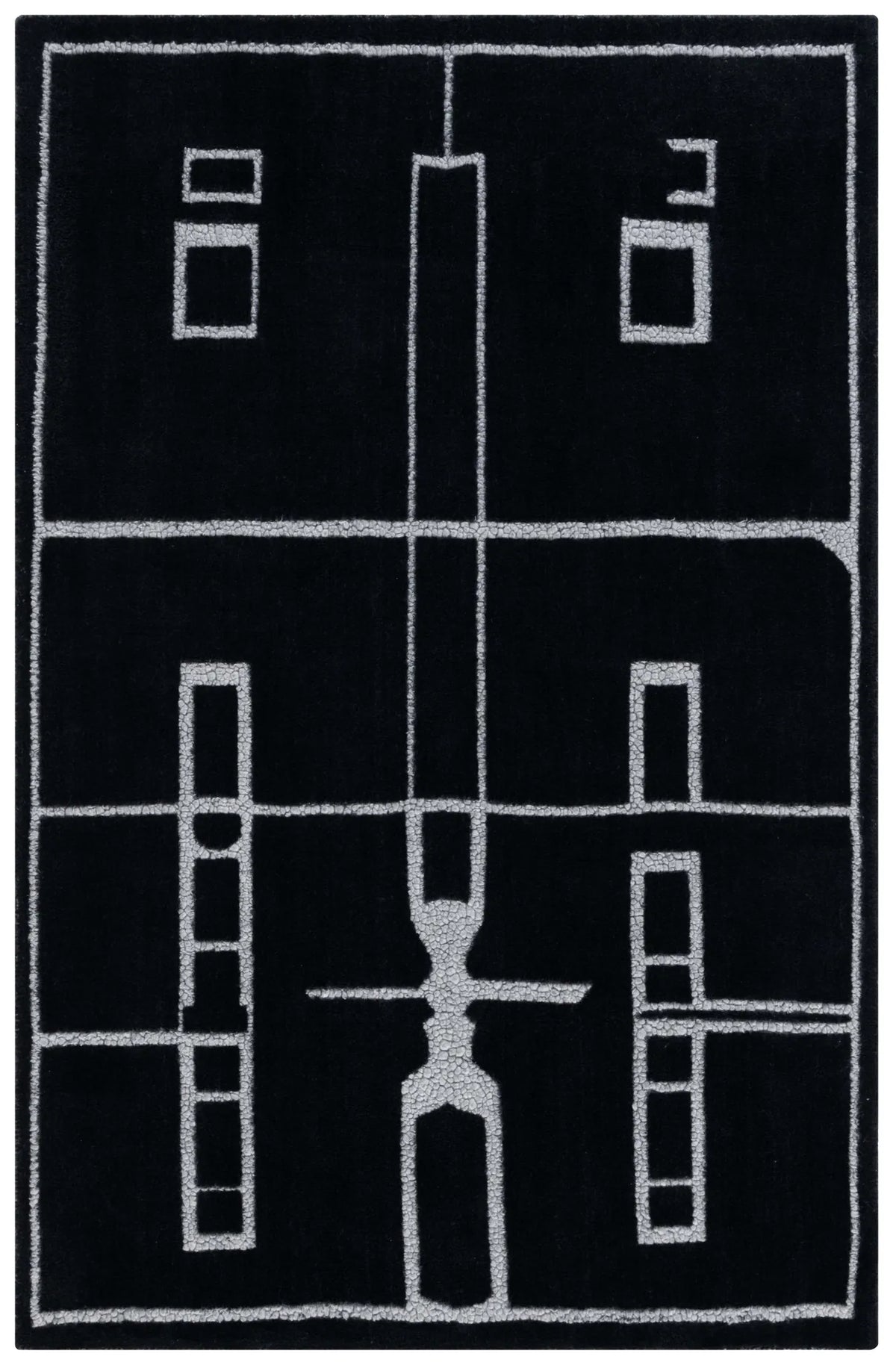 Safavieh Fifth Avenue 4'-0" x 6'-0" Rug in Black / Ivory