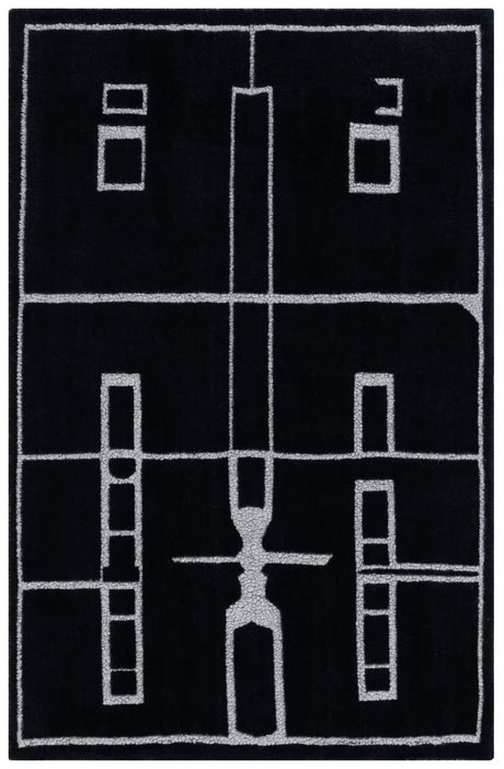 Safavieh Fifth Avenue 4'-0" x 6'-0" Rug in Black / Ivory