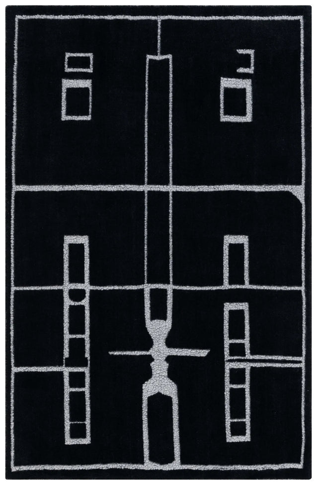 Safavieh Fifth Avenue 4'-0" x 6'-0" Rug in Black / Ivory