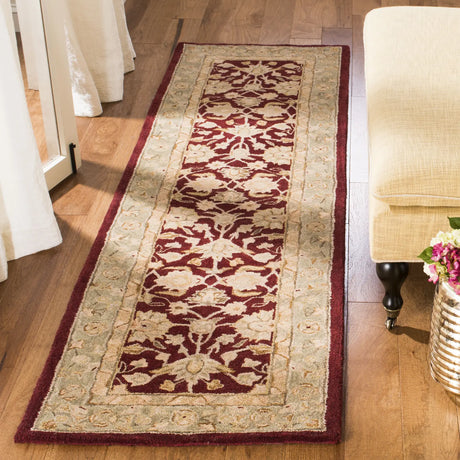 Safavieh Anatolia 2'-3" x 10'-0" Rug in Red / Moss