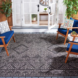 Safavieh Courtyard 8'-0" x 11'-0" Rug in Black / Beige