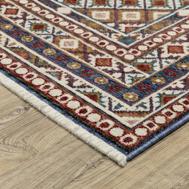 Oriental Weavers Sphinx HASTINGS HA08B Multi Geometric Rugs - corner detail