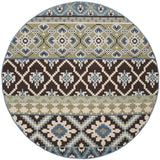 Safavieh Veranda 6'-7" x 6'-7" Rug in Chocolate / Blue