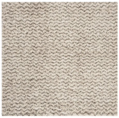 Safavieh Hudson Shag 5'-0" x 5'-0" Rug in Ivory / Grey