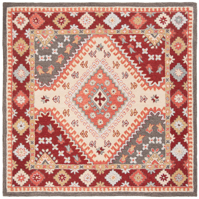 Safavieh Aspen 7'-0" x 7'-0" Rug in Red / Ivory