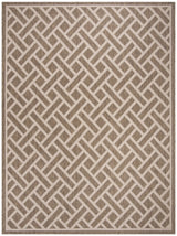 Safavieh Courtyard 6'-7" x 9'-6" Rug in Brown / Light Beige