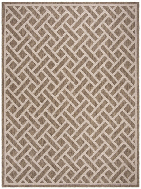 Safavieh Courtyard 6'-7" x 9'-6" Rug in Brown / Light Beige