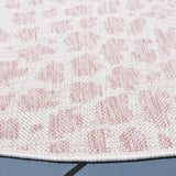 Safavieh Courtyard 6'-7" x 6'-7" Rug in Ivory / Blush Pink