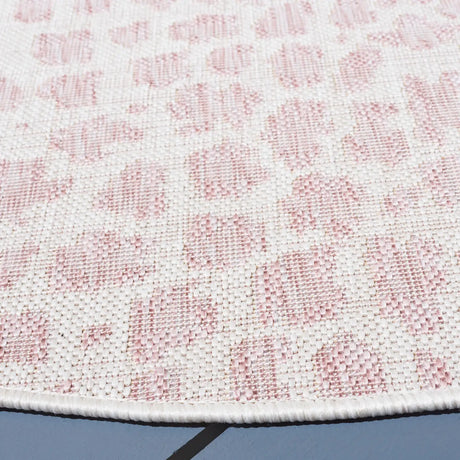 Safavieh Courtyard 6'-7" x 6'-7" Rug in Ivory / Blush Pink