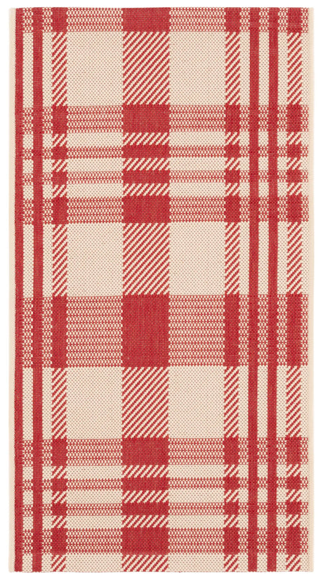 Safavieh Courtyard 2'-0" x 3'-7" Rug in Red / Bone