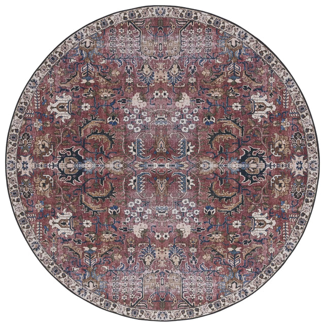 Safavieh Tucson 6'-0" x 6'-0" Rug in Red / Beige