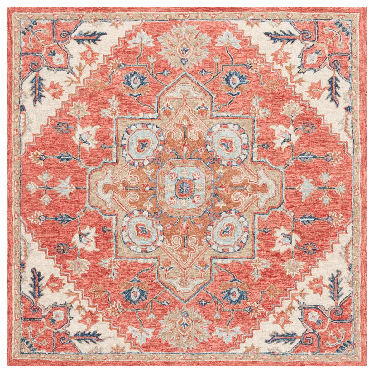 Safavieh Metro 6'-0" x 6'-0" Rug in Red / Beige