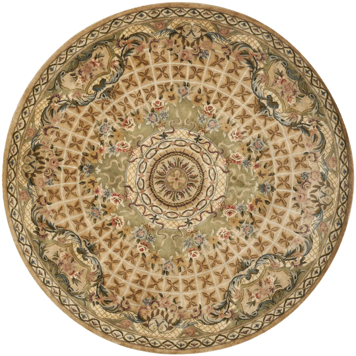 Safavieh Classic 8'-0" x 8'-0" Rug in Toupe / Light Green