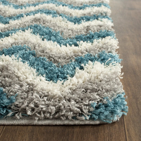 Safavieh Sgk-Shag Kids 2'-3" x 7'-0" Rug in Ivory / Blue