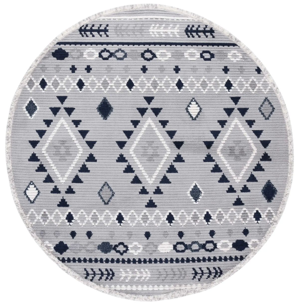 Safavieh Marrakesh 6'-7" x 6'-7" Rug in Grey / Navy