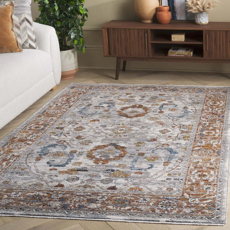 Safavieh Heirloom 700 4'-0" x 6'-0" Rug in Ivory Grey / Rust