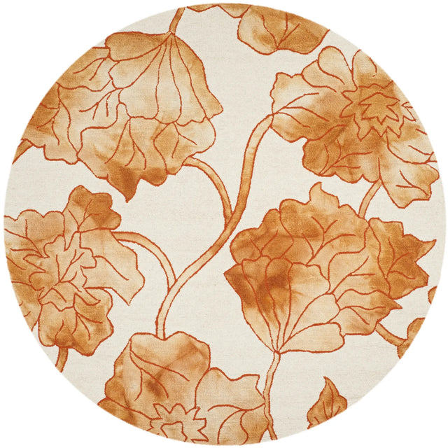 Safavieh Dip Dye 7'-0" x 7'-0" Rug in Ivory / Orange