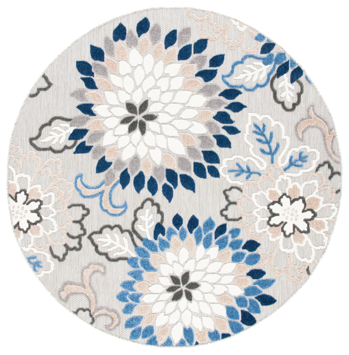 Safavieh Cabana 6'-7" x 6'-7" Rug in Grey / Blue