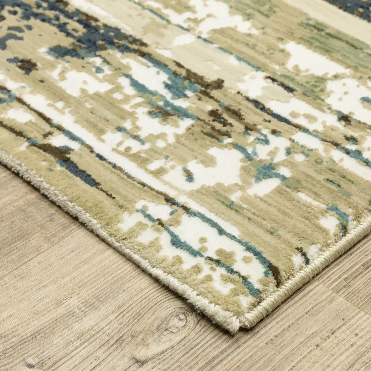 Oriental Weavers Sphinx Reed Re02A Beige/ Blue Rug - corner detail