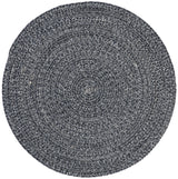 Safavieh Braided 3'-0" x 3'-0" Rug in Navy / Ivory