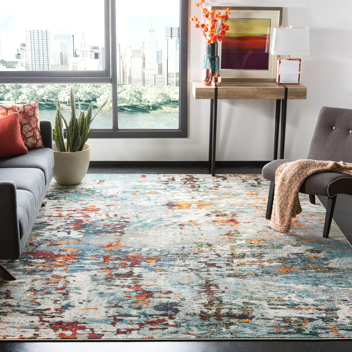 Safavieh Madison 10'-0" x 14'-0" Rug in Grey / Blue