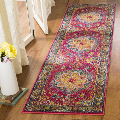 Safavieh Phoenix 100 2'-3" x 10'-0" Rug in Fuchsia / Blue