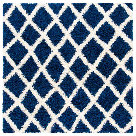 Safavieh Sgd-Dallas Shag 6'-0" x 6'-0" Rug in Navy / Ivory