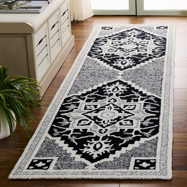 Safavieh Heritage 2'-3" x 8'-0" Rug in Black / Ivory