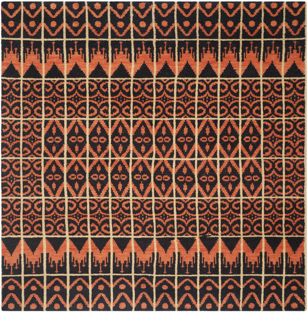 Safavieh Kenya 7'-0" x 7'-0" Rug in Orange / Black