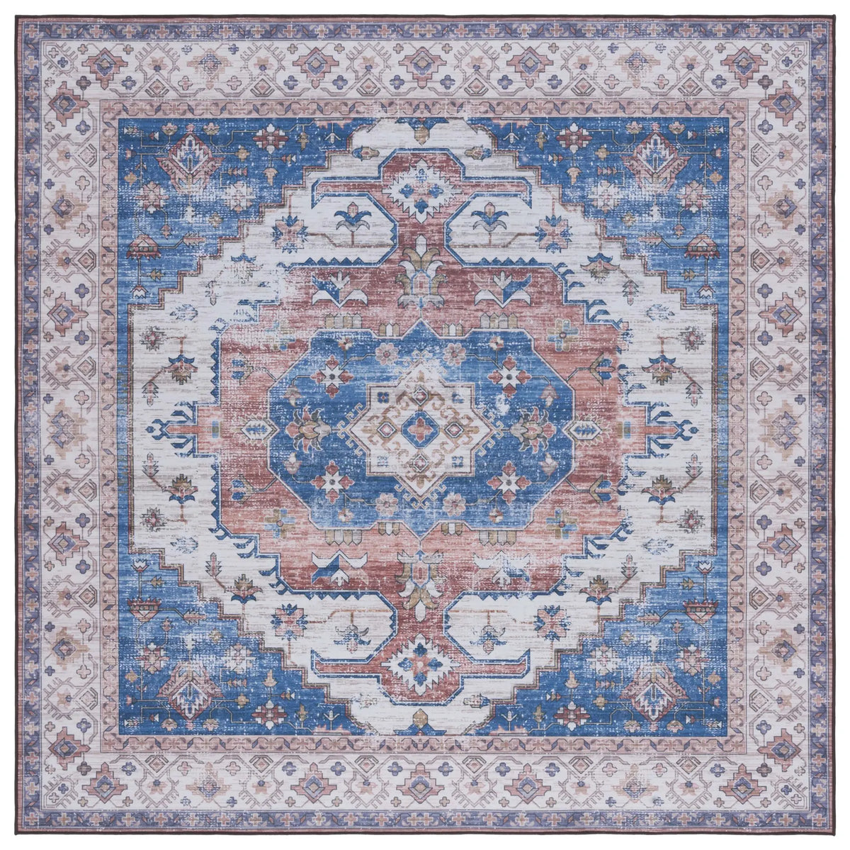 Safavieh Tucson 6'-0" x 6'-0" Rug in Beige / Blue