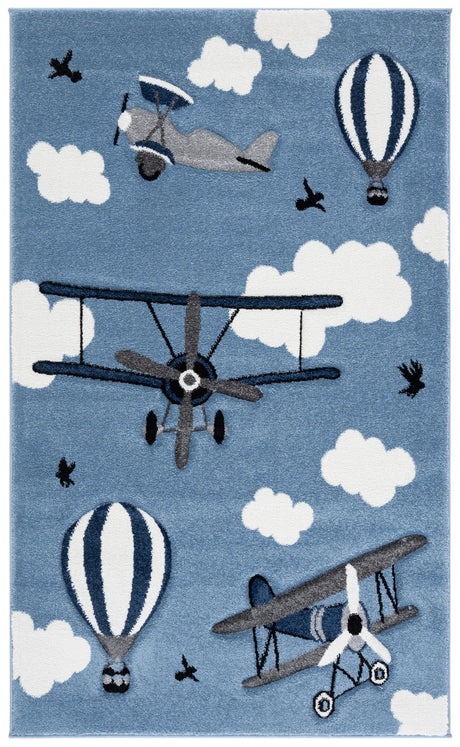 Safavieh Carousel Kids 100 3'-3" x 5'-3" Rug in Blue / Ivory