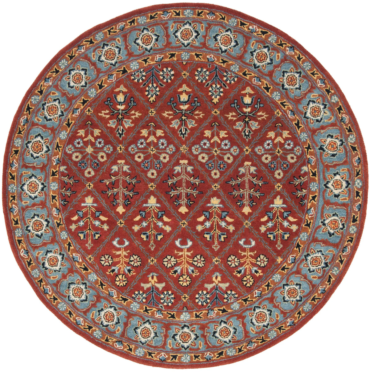 Safavieh Heritage 6'-0" x 6'-0" Rug in Red / Blue