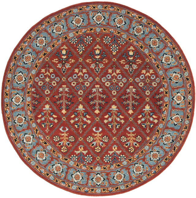 Safavieh Heritage 6'-0" x 6'-0" Rug in Red / Blue