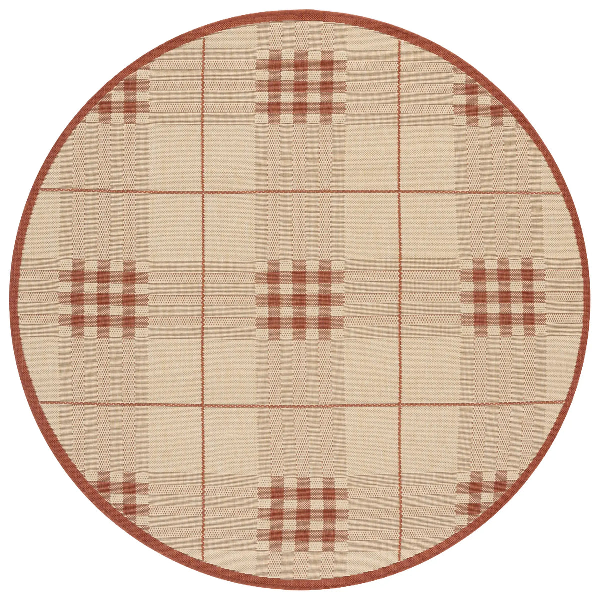 Safavieh Courtyard 5'-3" x 5'-3" Rug in Natural / Terra