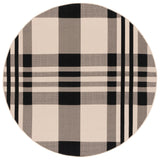 Safavieh Courtyard 6'-7" x 6'-7" Rug in Black / Bone