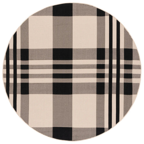 Safavieh Courtyard 6'-7" x 6'-7" Rug in Black / Bone