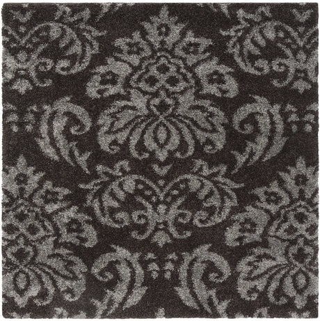 Safavieh Florida Shag 5'-0" x 5'-0" Rug in Dark Brown / Smoke