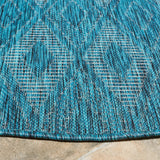 Safavieh Courtyard 6'-7" x 6'-7" Rug in Turquoise / Blue
