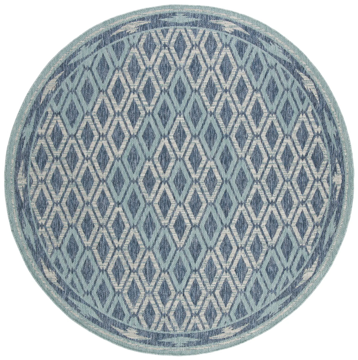 Safavieh Courtyard 5'-3" x 5'-3" Rug in Navy / Aqua